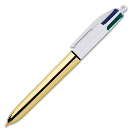 Pen Bic White Golden (12 Pieces) image 1