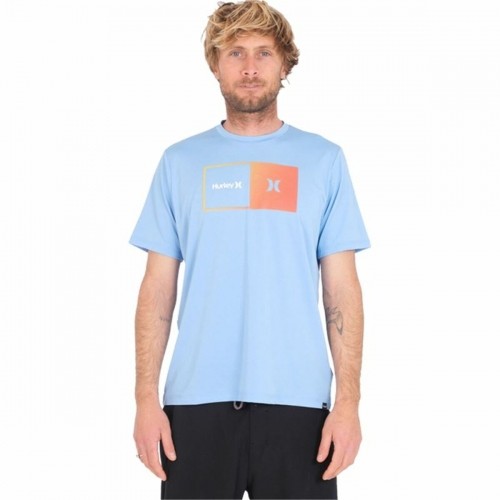 Vīriešu Krekls ar Īsām Piedurknēm Hurley Halfer Gradient UPF Zils image 1