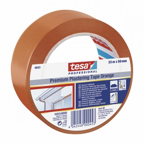 Izolācijas lente TESA Revoco Premium 4843 Oranžs Gumijas PVC (33 m x 50 mm) image 1
