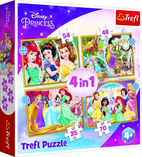 TREFL DISNEY PRINCESS Pužļu komplekts 4in1 Princeses image 1