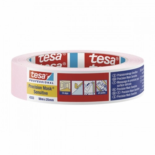 Клейкая лента TESA Precision mask sensitive Розовый (50 m x 25 mm) image 1