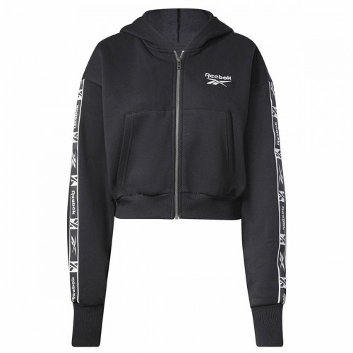 Sieviešu Sporta Jaka Reebok Tape Pack Full Zip Melns image 1