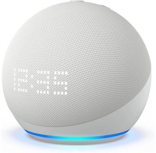 Amazon Echo Dot 5 Clock, glacier white image 1