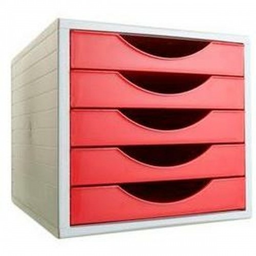 Modular Filing Cabinet Archivo 2000 ArchivoTec Serie 4000 5 drawers Din A4 Red 34 x 27 x 26 cm image 1