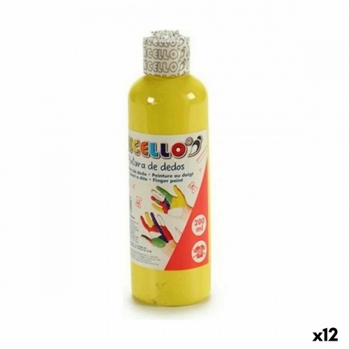 Pincello Pirkstu krāsa 200 ml Dzeltens 12 gb. image 1