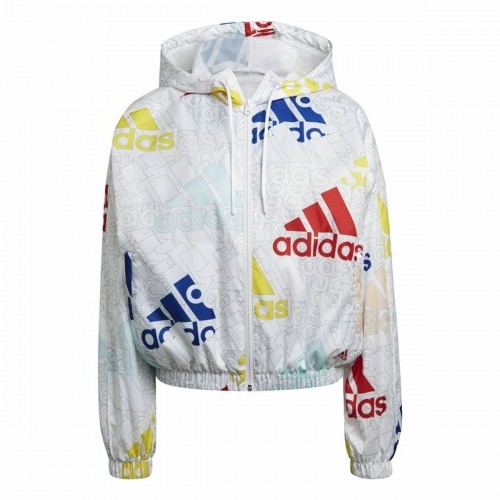 Sieviešu Sporta Jaka Adidas Essentials Multi-Colored Logo Balts image 1