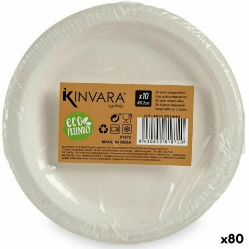 Kinvara Набор посуды Компостируемый Белый Сахарный тростник 80 штук image 1