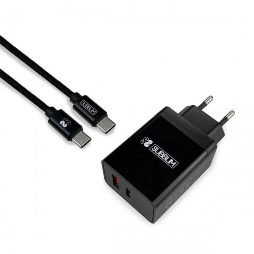 Sienas Lādētājs + USB A uz USB C Kabelis Subblim image 1