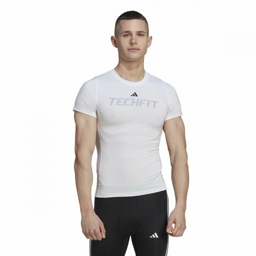Men’s Short Sleeve T-Shirt Adidas techfit Graphic  White image 1