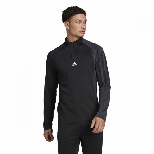 Men’s Long Sleeve T-Shirt Adidas 1/4-Zip Black image 1