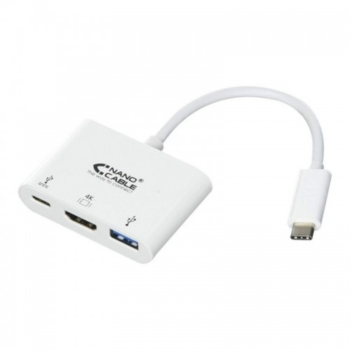 USB C uz HDMI Adapteris NANOCABLE 10.16.4302 Full HD (15 cm) Balts image 1