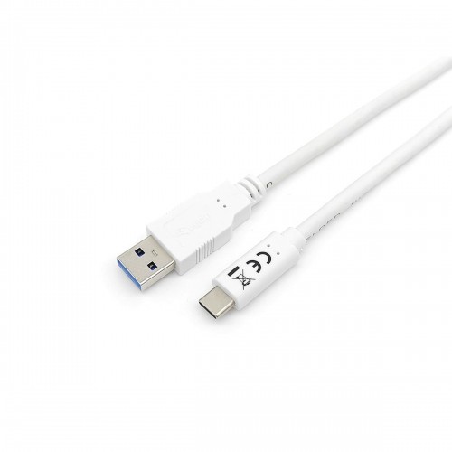 USB A uz USB C Kabelis Equip 128363 Balts 1 m image 1