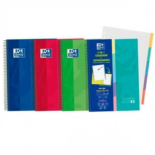 Notebook Oxford European Book 5 2-in-1 Micro perforated Multicolour A4 10 Pieces image 1