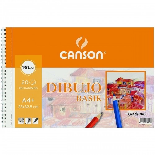 Drawing pad Canson Basik Mikro perforēts 130 g 20 Loksnes 10 gb. Spirāle (23 x 32,5 cm) image 1