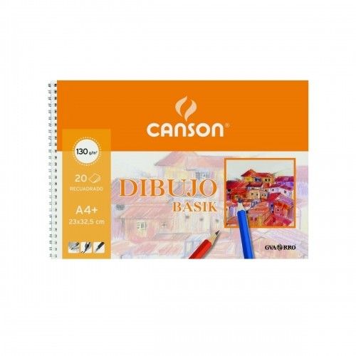 Drawing pad Canson Basik Mikro perforēts 130 g 20 Loksnes 10 gb. Spirāle (23 x 32,5 cm) image 1