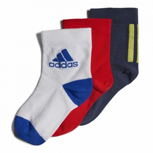Sporta Zeķītes Adidas Multi Sarkans Zils 3 pāri Balts image 1