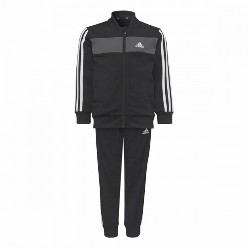 Bērnu Sporta Tērps Adidas Essentials Shiny 3 Stripes Melns image 1
