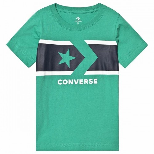 Детский Футболка с коротким рукавом Converse Stripe Star Chevron  Зеленый image 1