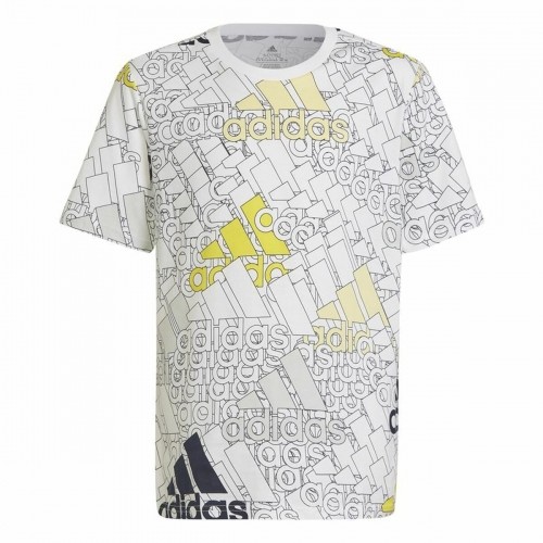 Детский Футболка с коротким рукавом Adidas Brand Love  Белый image 1