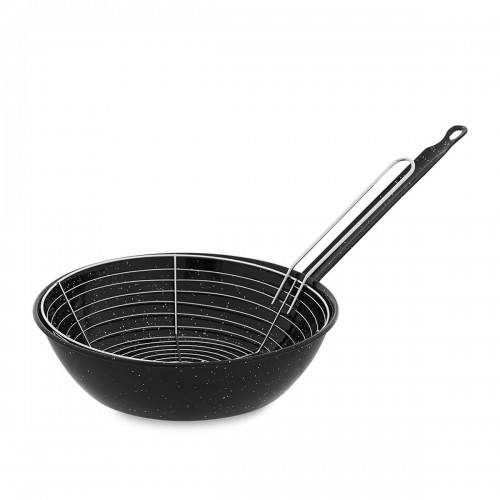 Frying pan with basket Vaello Black Enamelled Steel (Ø 28 cm) image 1