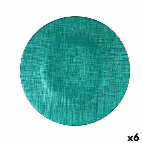 Vivalto Плоская тарелка бирюзовый Cтекло 6 штук (21 x 2 x 21 cm) image 1