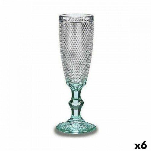 Vivalto Бокал для шампанского Очки Прозрачный бирюзовый Cтекло 6 штук (185 ml) image 1