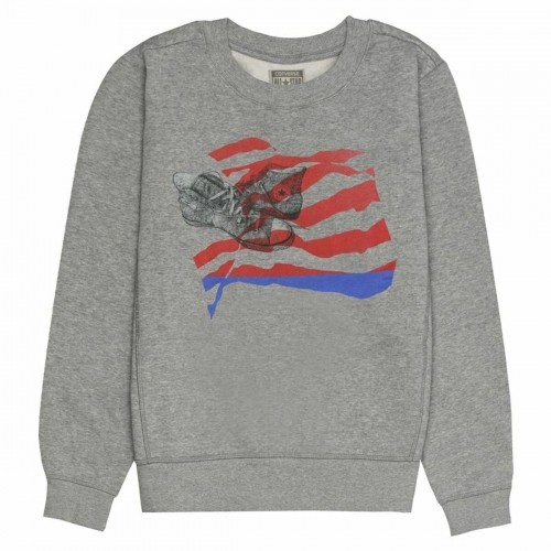 Толстовка без капюшона мужская Converse Graphic Fleece Crew Светло-серый image 1