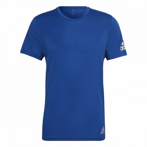 Men’s Short Sleeve T-Shirt Adidas Run It  Blue image 1