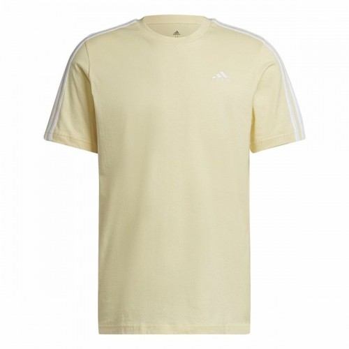 Men’s Short Sleeve T-Shirt Adidas Essentials 3 Bandas  Yellow image 1
