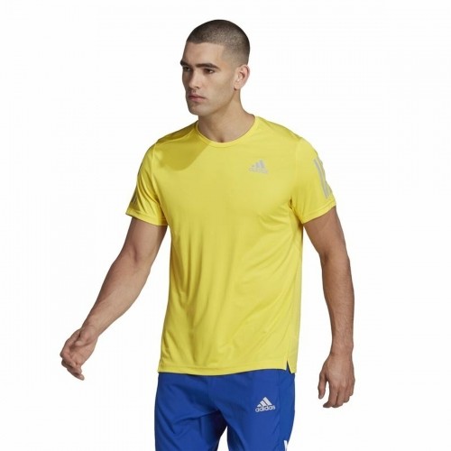 Men’s Short Sleeve T-Shirt Adidas  Graphic Tee Shocking Yellow image 1