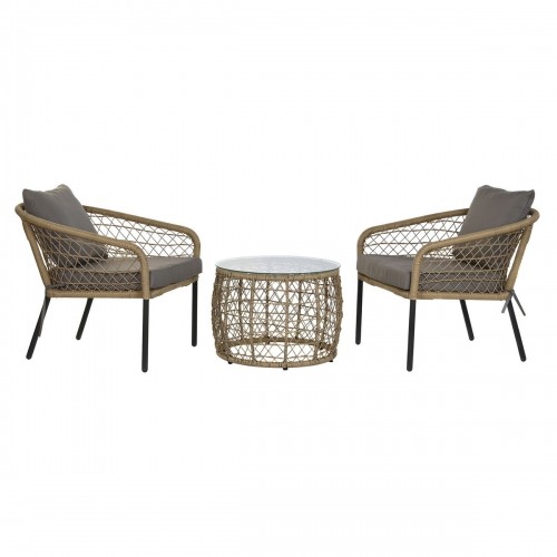 Table set with 2 chairs DKD Home Decor synthetic rattan Steel (68 x 73,5 x 66,5 cm) image 1