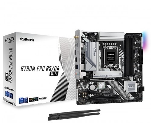 Asrock Motherboard B760M Pro RS/D4 WIFI s1700 4DDR4 DP/HDMI mAT image 1