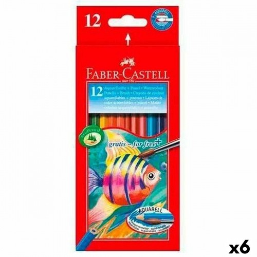 Akvareļu krāsainie zīmuļi Faber-Castell Daudzkrāsains (6 gb.) image 1