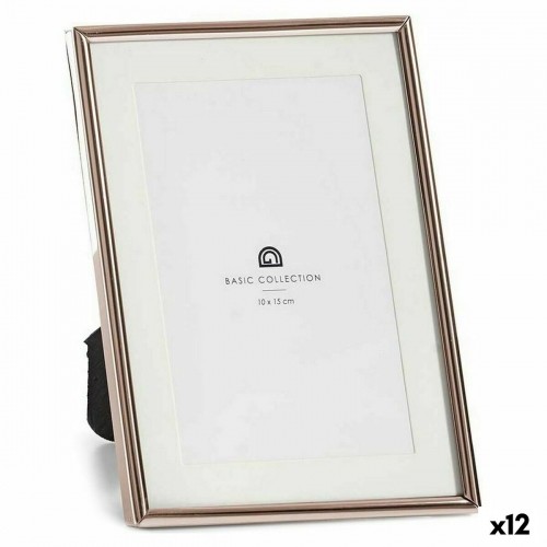 Photo frame Crystal Steel Copper (13,5 x 18,5 x 13,5 cm) (12 Units) image 1