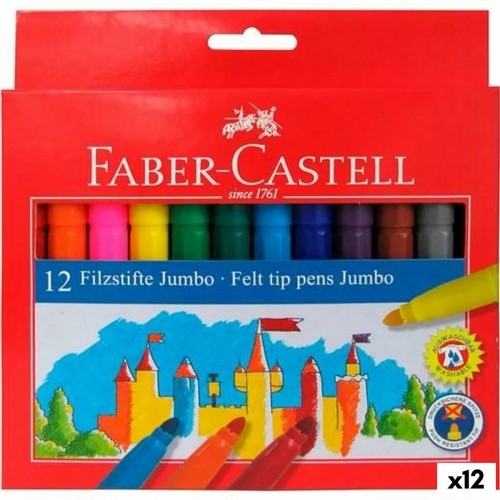 Set of Felt Tip Pens Faber-Castell Jumbo Case Multicolour (12 Units) image 1