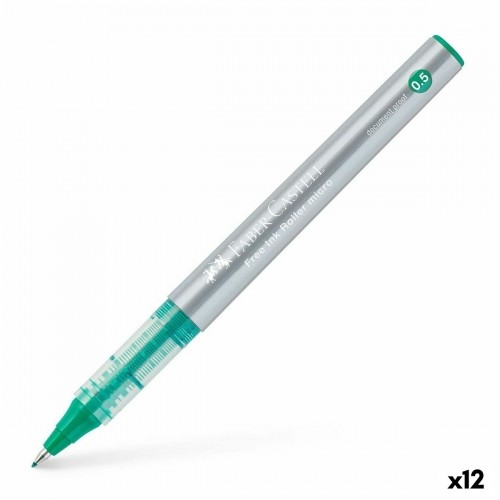 Šķidrās tintes pildspalva Faber-Castell Roller Free Ink Zaļš (12 gb.) image 1