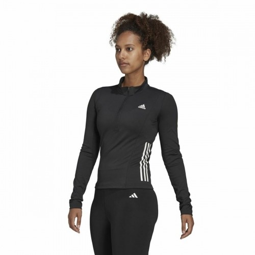 Рубашка с длинным рукавом женская Adidas Чёрный image 1