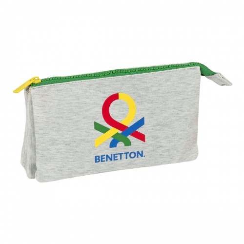 Trīsvietīgs futrālis Benetton Pop Pelēks (22 x 12 x 3 cm) image 1