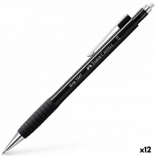 Pencil Lead Holder Faber-Castell Grip 1347 Black 0,7 mm (12 Units) image 1