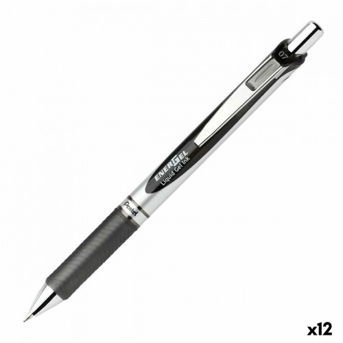 Gela pildspalva Pentel Energel XM Klick Melns 12 gb. image 1