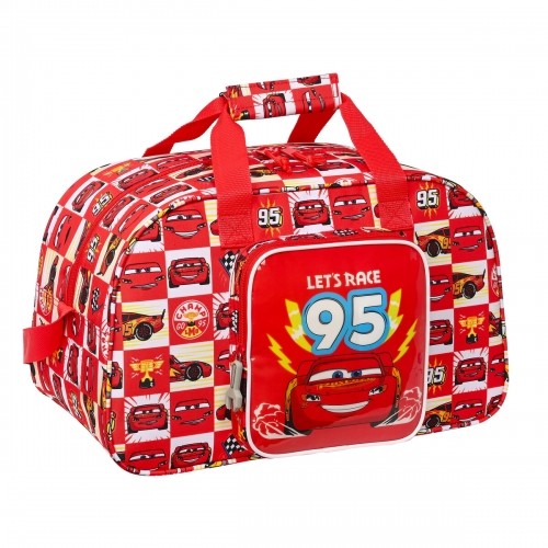 Sports bag Cars Let's race Red White (40 x 24 x 23 cm) image 1