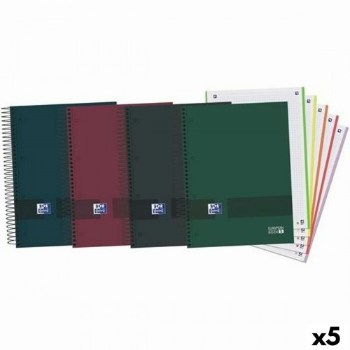 Notebook Set Oxford European Book 5 Daudzkrāsains A4 120 Loksnes 5 gb. image 1