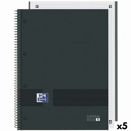 Notebook Oxford European Book Write&Erase Black A4 (5 Units) image 1