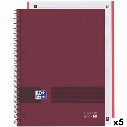 Piezīmju klade Oxford European Book Write&Erase Bordo A4 80 Loksnes 5 gb. image 1