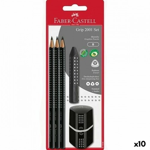 Pencil Set Faber-Castell Black (5 Units) (10 Units) image 1