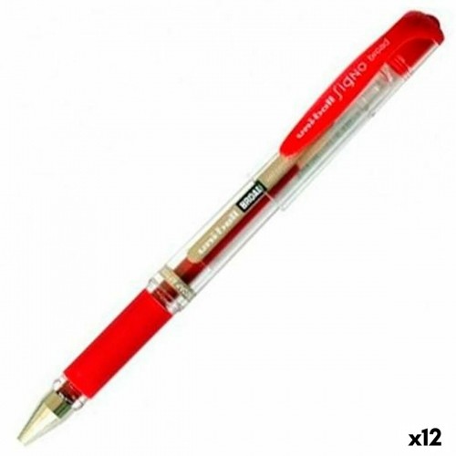 Ручка с жидкими чернилами Uni-Ball Signo Broad UM-153 W Красный Металл 0,6 mm 12 штук image 1