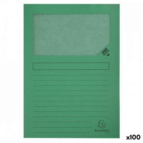 Subfolder Exacompta Forever Transparent window Green A4 100 Pieces image 1