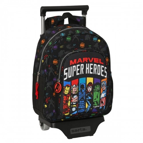 Школьный рюкзак с колесиками The Avengers Super heroes Чёрный (27 x 33 x 10 cm) image 1