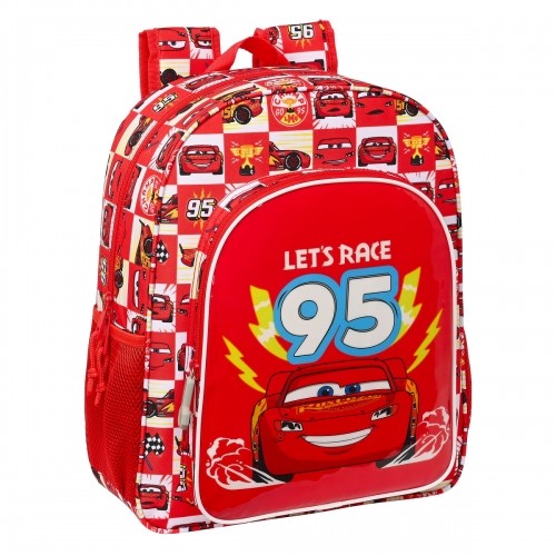 School Bag Cars Let's race Red White (32 x 38 x 12 cm) image 1