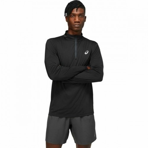 Men’s Long Sleeve T-Shirt Asics Core 1/2 Black With zip image 1